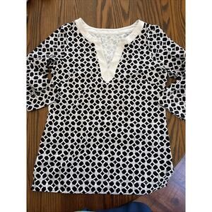 tommy bahama island zone womens shirt black\white medium